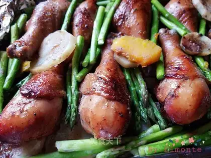 Vegetable roasted chicken leg