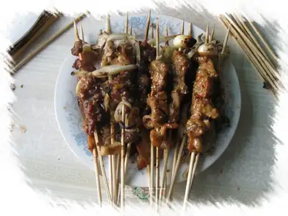 Home-made mutton kebabs