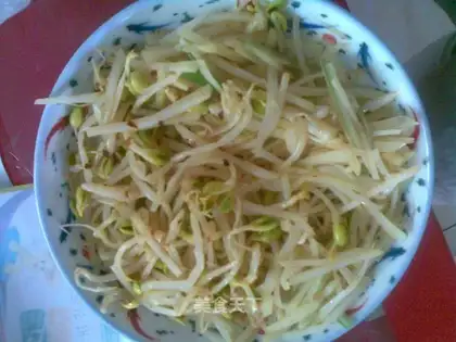 Sauce shredded potatoes and green bean sprouts