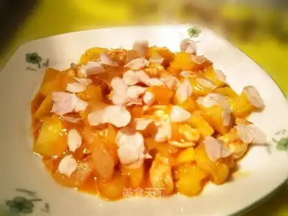 Pineapple peach blossom shrimp