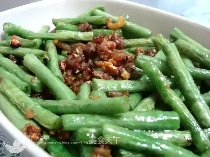 stir-fried beans with dried shrimp
