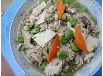 Braised tofu with clam meat