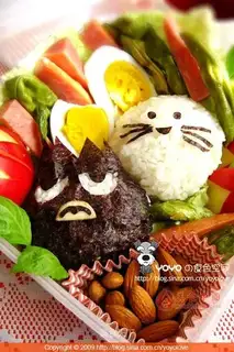 Cartoon rice ball bento