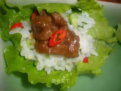 Rice with lettuce