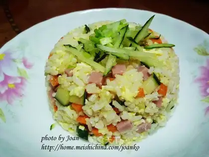 Fried rice with ham and egg