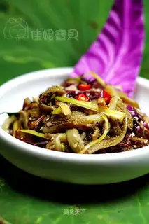 Perilla, pepper and sesame layers of shredded belly