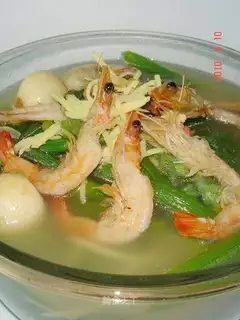 Pumpkin seedlings in soup