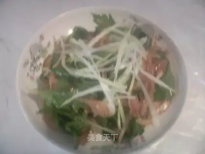 Celery leaves mixed with onions