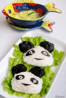 Cartoon pork floss rice balls