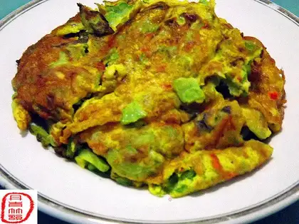 Balsam pear fried eggs