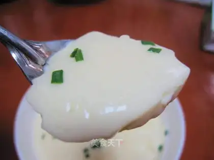 Steamed eggs with ham sausage and milk