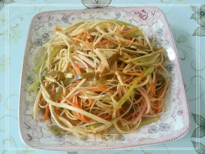 Colorful shredded tofu