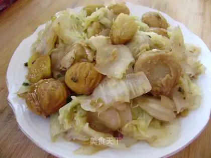 stir-fried cabbage with chestnut