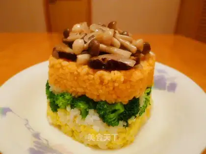 Three-color mixed vegetable rice