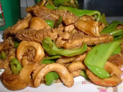 stir-fried beef tripe with green pepper