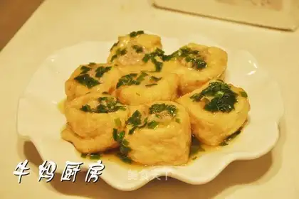 Assorted meat stuffed with bean foam
