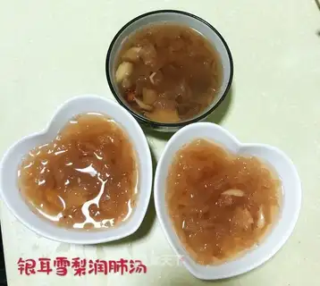 Ice cream, silver edear, plum soup