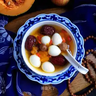 The quail egg cinnamon soup