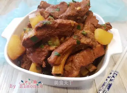 Potato burn ribs