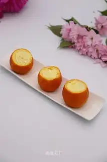 Orange steamed eggs