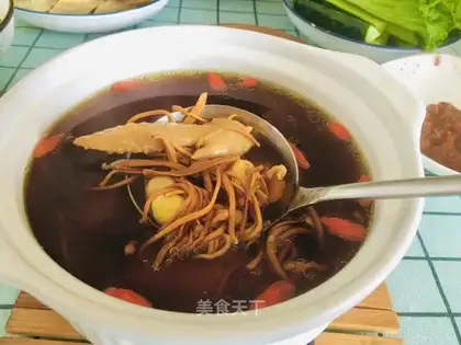 Plum and chicken soup