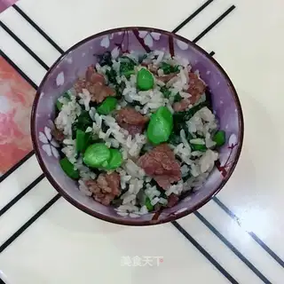 Mustard blue beef fried rice