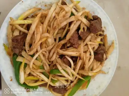 The salsa steak is made white