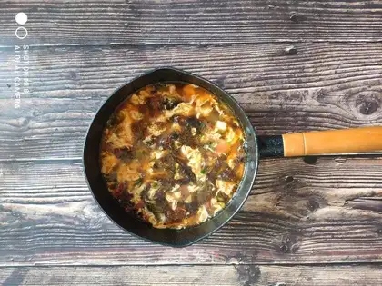 Potato omelet soup