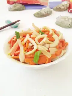 A squid with carrots