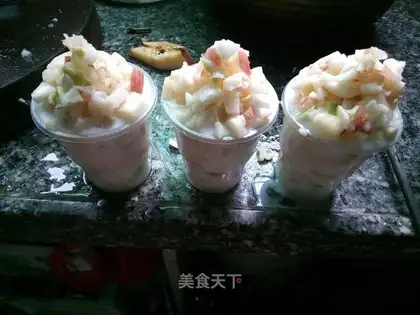 Milk and fruit cups