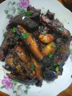 Meat and eggplant