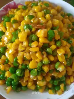 Fruit corn fried peas