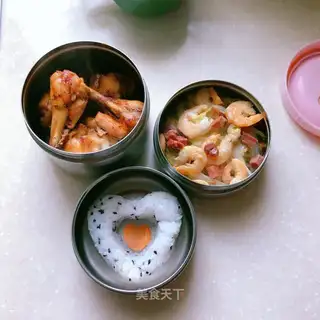 Shrimp dry ham steaming doll food