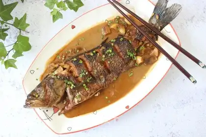 Red burning sea bass