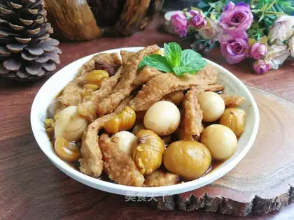 Pork pork chops for the chestnut quail