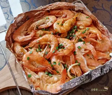 Tinpaper roasted shrimp