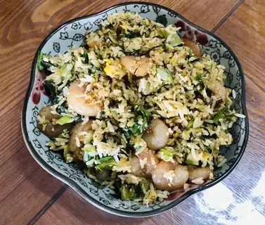 Loafers, shrimp eggs, fried rice