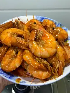 Red burning shrimp