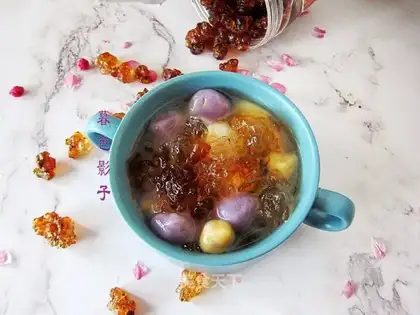 Peach gel color soup round