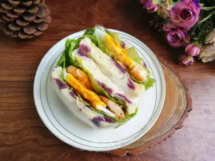 Shrimp egg sandwich