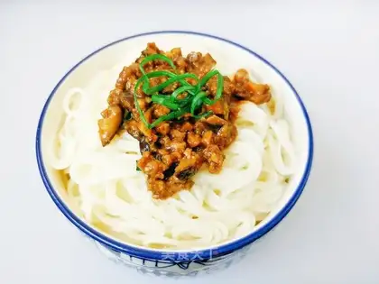 Spam with mushroom sauce