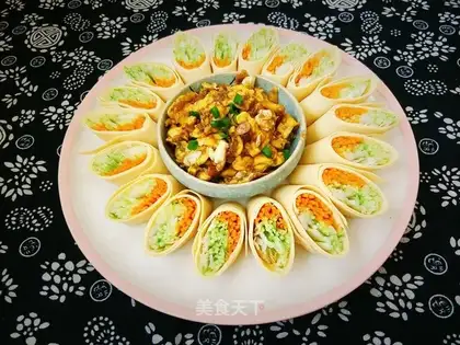 Soy dry tofu vegetable rolls