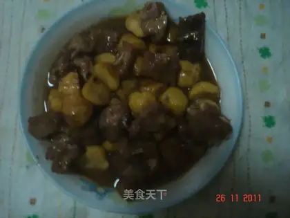 Braised pork ribs with chestnuts