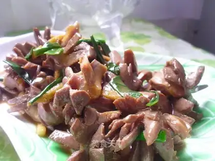 stir-fried duck kidney with ginger and shallots