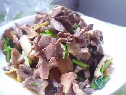 stir-fried duck kidney with mushroom