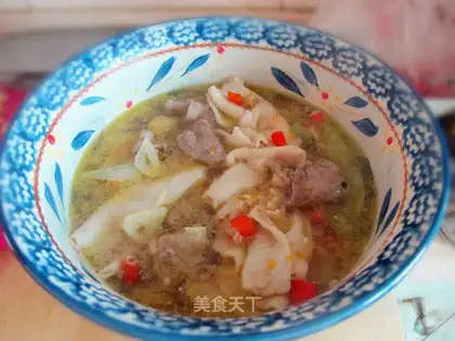Sour soup and fat beef double