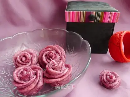 Purple sweet potato rose steamed buns