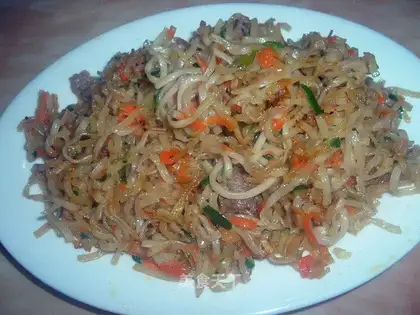 Double-thread fried noodles