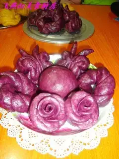 Purple potato pattern steamed buns