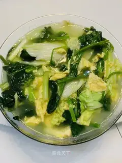 The groceries and egg soup
